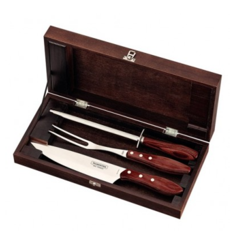 JUEGO P/ASADO TRAMONTINA CHURRASCO CEREZO 4P -