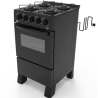 COCINA A GAS TOKYO DALLAS GLASS NEGRA 4H C/ENCENDIDO HORNO  --