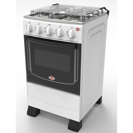 COCINA A GAS TOKYO DALLAS BLANCO 4H MESA INOX  --